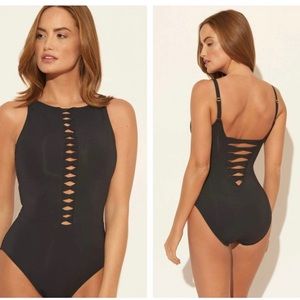 Bleu Rod Beattie black one piece swimsuit NWT
